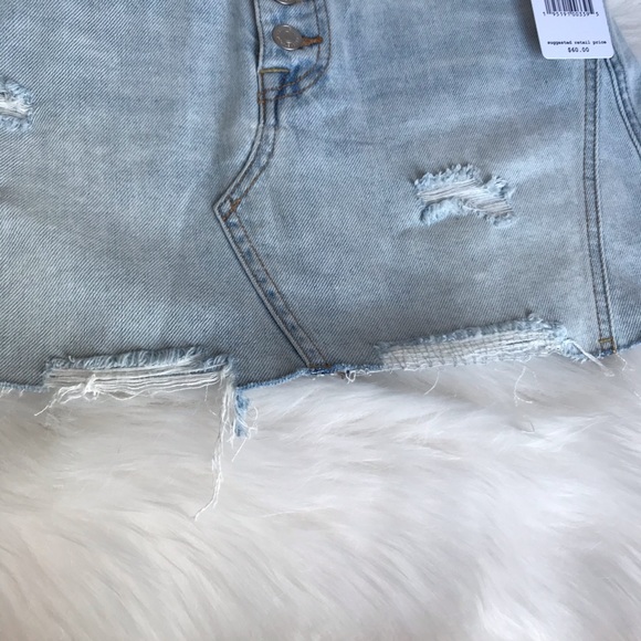 HP🎉Free People montauk light wash skirt NWT - Picture 5 of 11